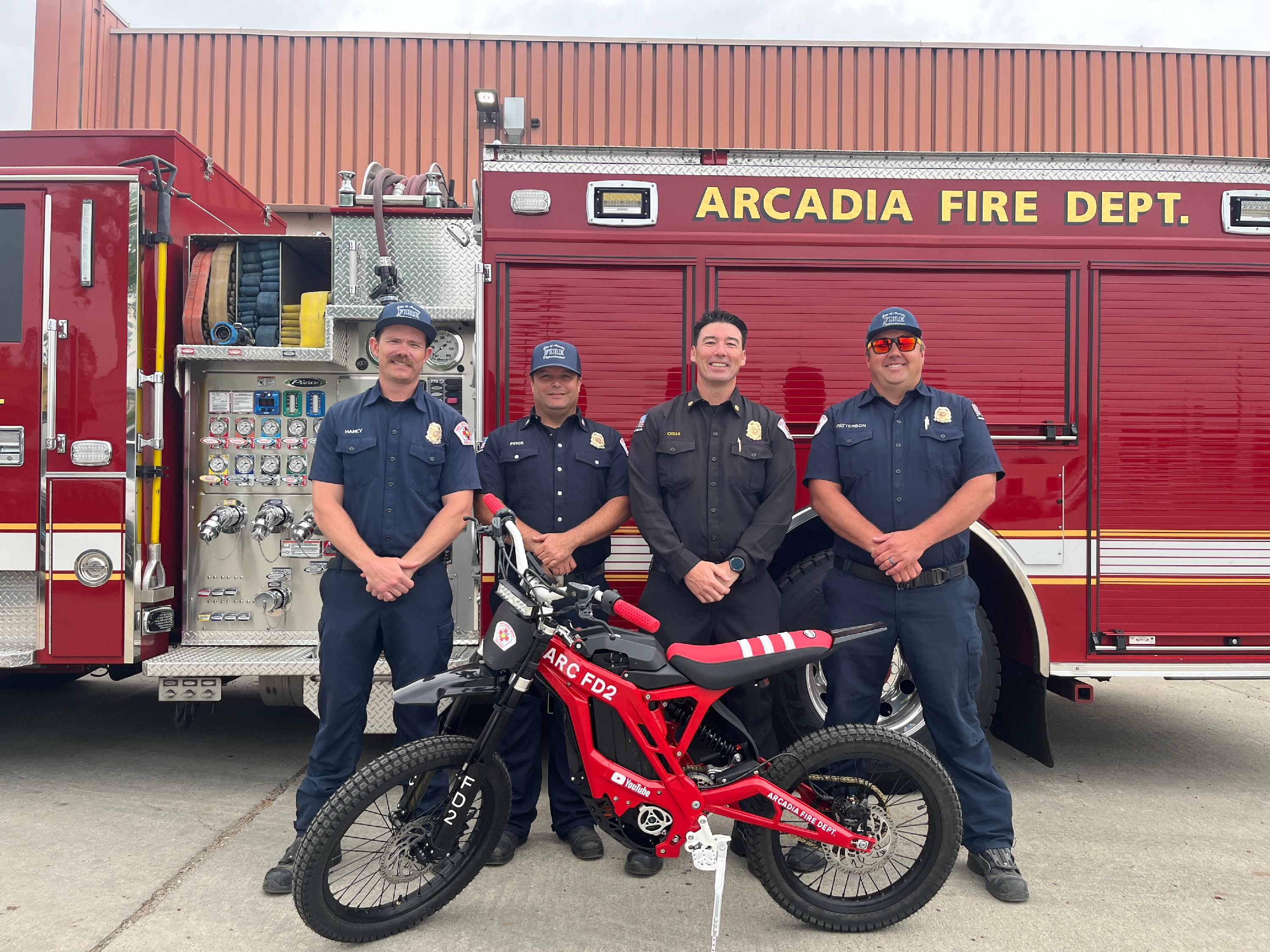 Arcadia Fire Department and fire moto